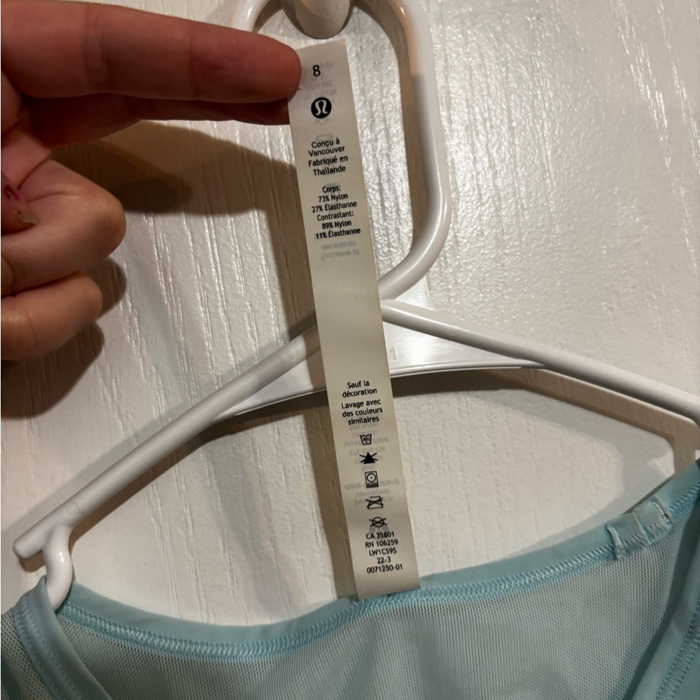 Lululemon Light Blue Tank Top size 8 - Picture 4 of 6